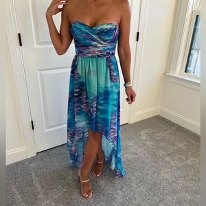 Strapless summer high low gown JS Boutique size US 4